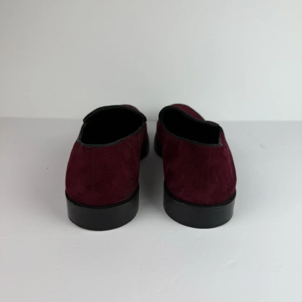 Anthony Veer Loafer‎ Burgundy Suede Velvet Men's S 11 Festive Formal Dress Shoes